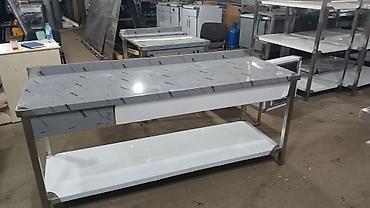 Paslanmayan poladdan istehsal olunmuş peşəkar mətbəx iş masası - - şəkil 4