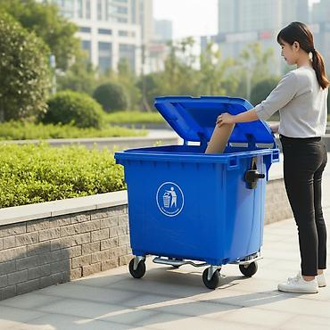 Tullantı qabı Pedalli — 1100 litrlik tutuma malikdir. Keyfiyyətli - şəkil 2