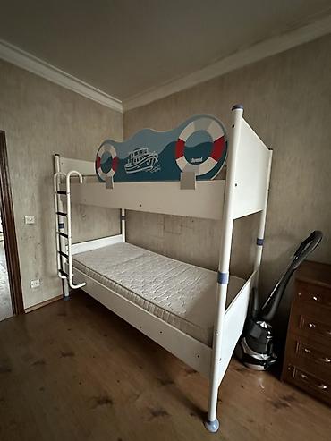 Oğlan və qız üçün, Çarpayı, Matras ilə, Siyirməsiz, Dəmir - şəkil 2