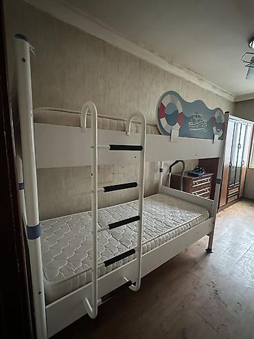 Oğlan və qız üçün, Çarpayı, Matras ilə, Siyirməsiz, Dəmir - şəkil 3