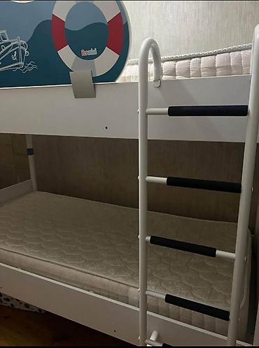 Oğlan və qız üçün, Çarpayı, Matras ilə, Siyirməsiz, Dəmir - şəkil 5