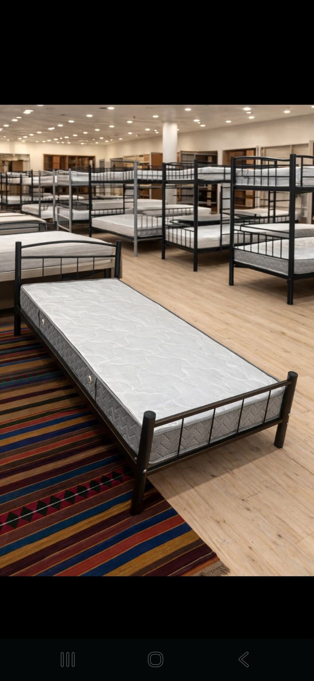 Oğlan və qız üçün, Yeni, Çarpayı, Matras ilə, Siyirməsiz, Dəmir