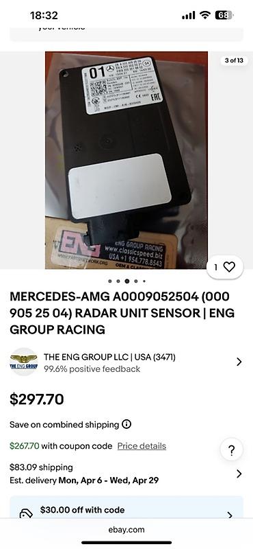 Mercedes-Benz radar bloku – A0009052504 (000 905 25 04) - Orijinal - şəkil 4