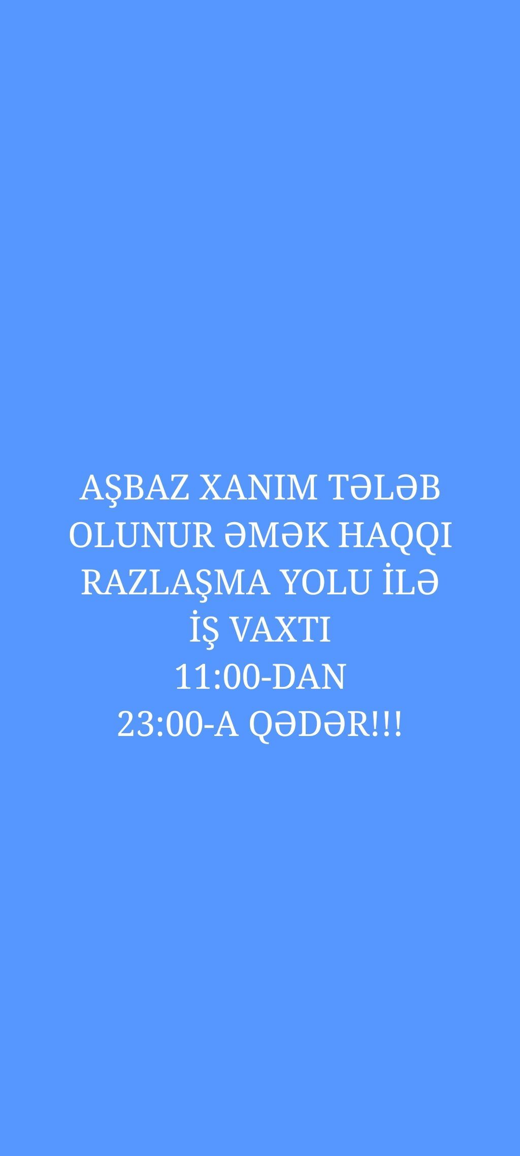 Vakansiya: Aşpaz xanım - Vəzifə: Mətbəxdə yeməklərin hazırlanması