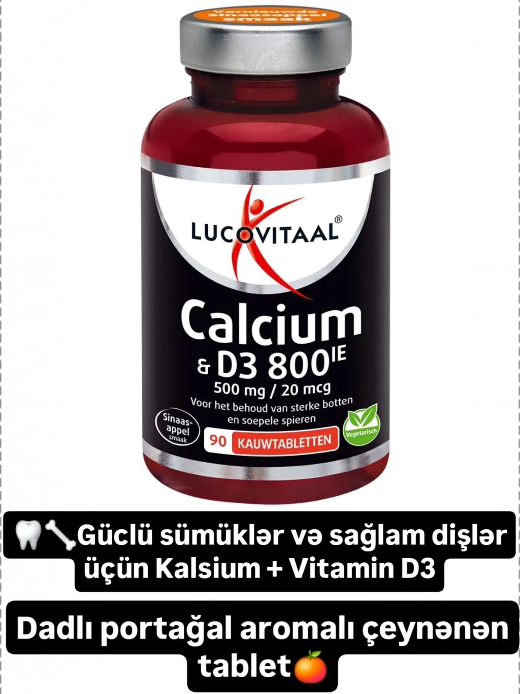 Lucovitaal Calcium & D3 800 IE – çeynənən vitamin-mineral