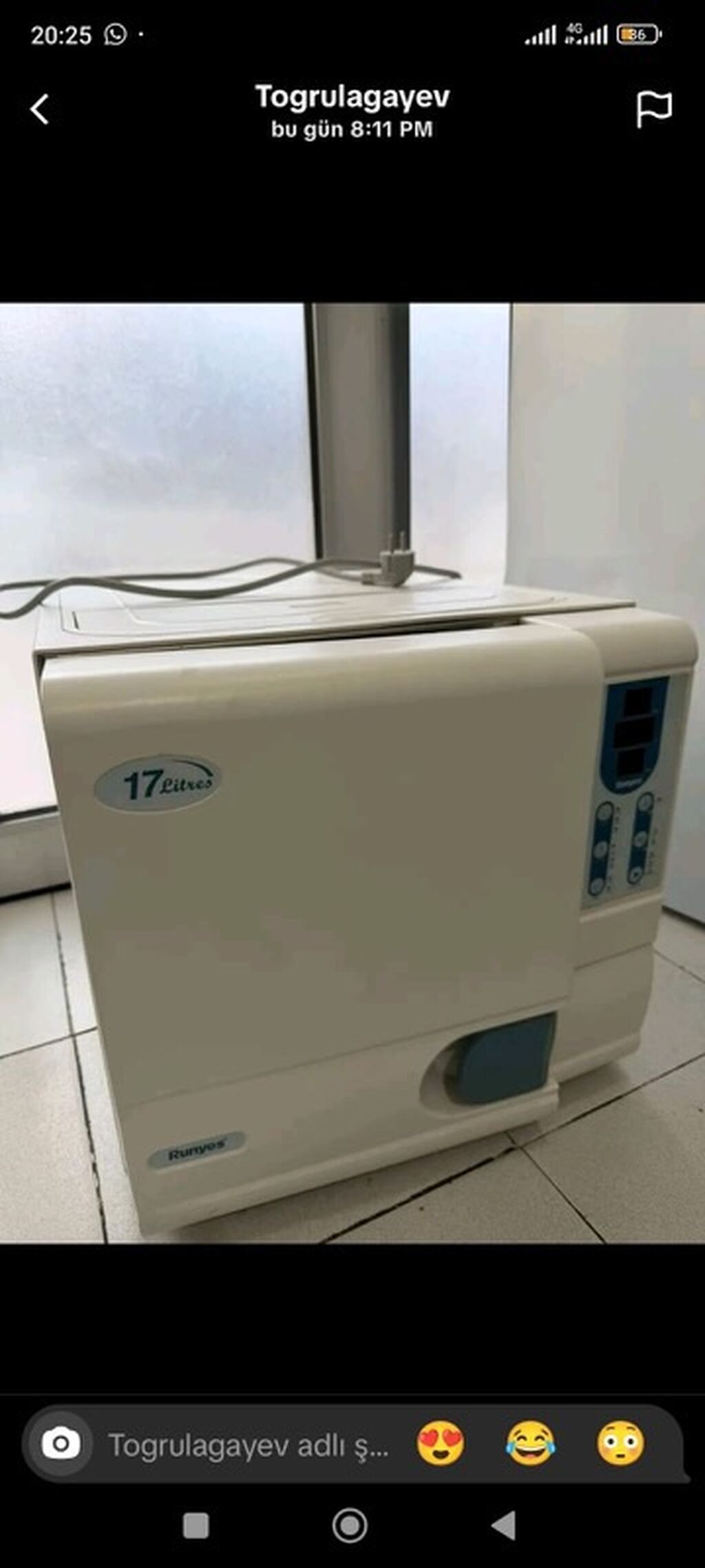 Runyes 17 Litres avtoklav/sterilizator - Tutum: 17 litr - Elektriklə