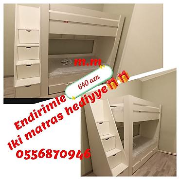 Oğlan və qız üçün, Yeni, Çarpayı, Matras ilə, Siyirməli, Laminat - şəkil 3