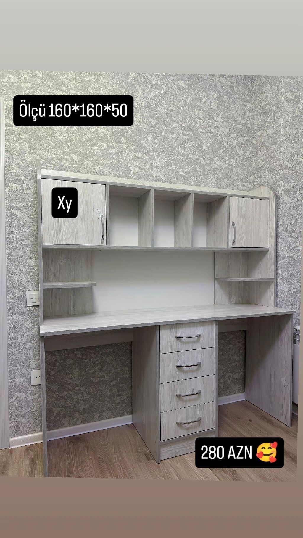 2 Neferlik yazı masası . ölçü 160*160*50.18 lik laminatdan yığılır