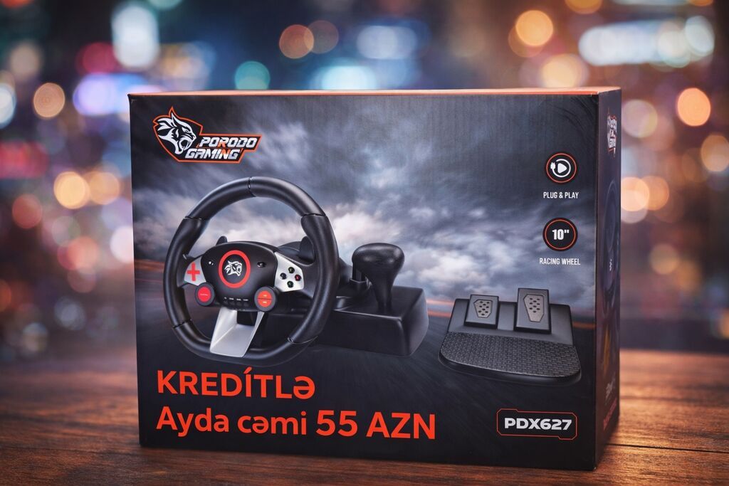 Kreditle elde ede bilersiz.Porodo Gaming sükan və pedallar dəsti –