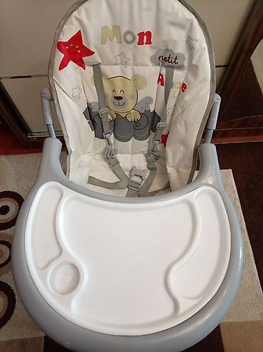 Uşaq yemək stulu - Rəng: boz-ağ gama - Önündə geniş çıxarılan/plastik - şəkil 2