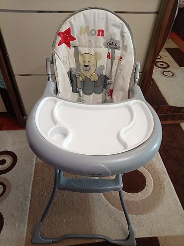 Uşaq yemək stulu - Rəng: boz-ağ gama - Önündə geniş çıxarılan/plastik - şəkil 3