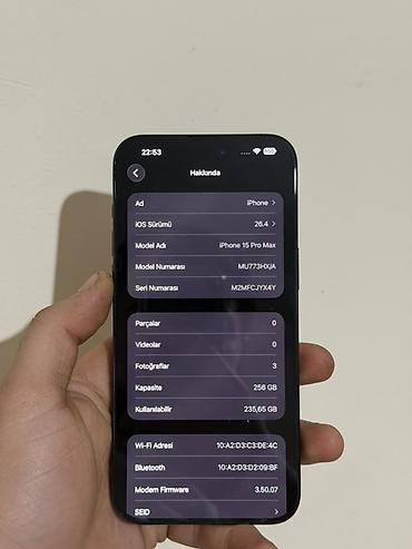 IPhone 15 Pro Max, 256 GB, Black Titanium, Face ID - şəkil 4