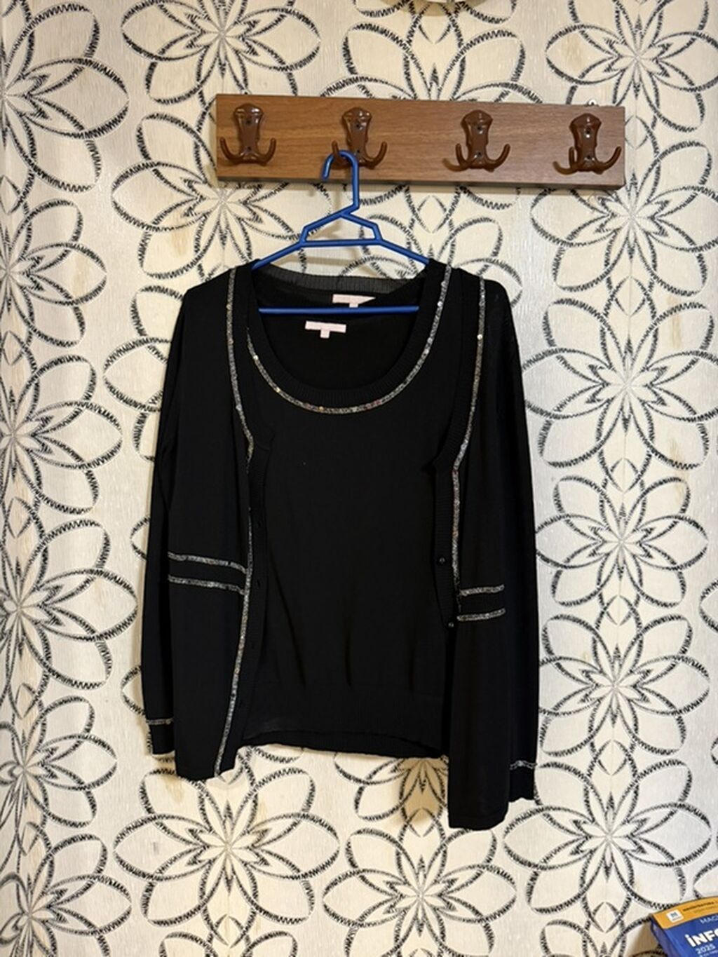 Qadın dəsti – kardiqan və köynək (2 parça) - Rəng: qara - Üslub