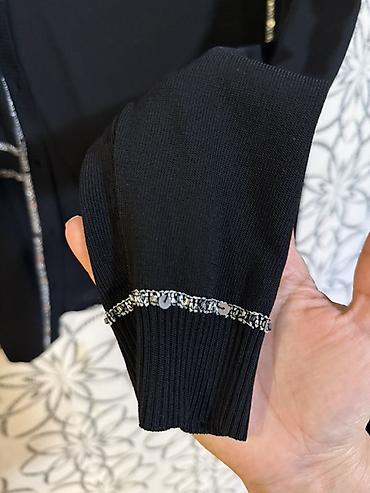 Qadın dəsti – kardiqan və köynək (2 parça) - Rəng: qara - Üslub - şəkil 3