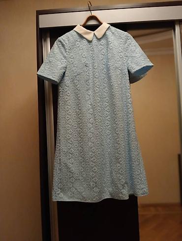 Midi elbise Mavi reng gundelik və ya kokteyl - şəkil 3