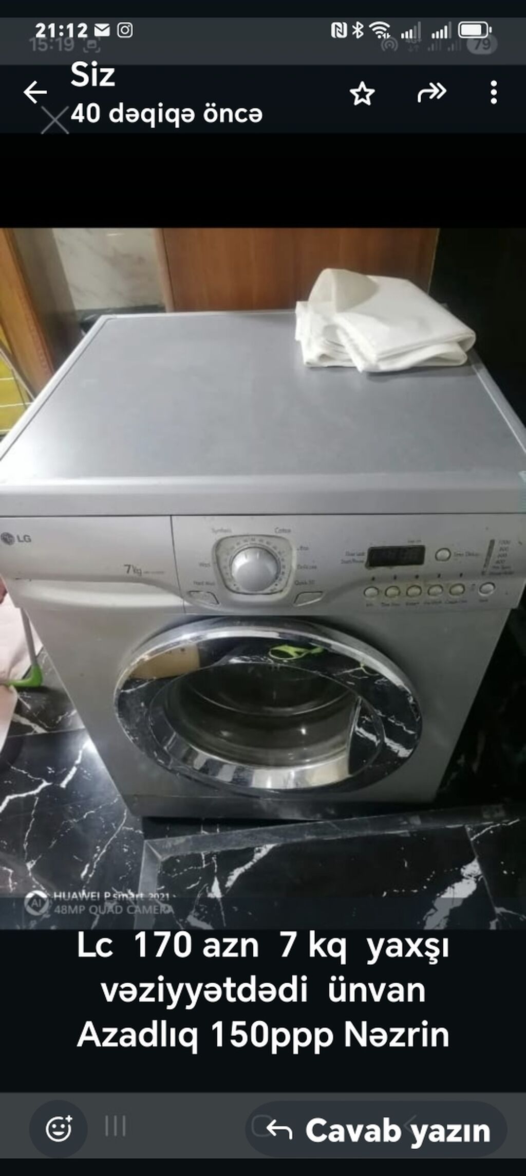 Lc 170 azn 7 kq yaxşı vəziyyətdədi ünvan Azadlıq 150ppp Nəzrin