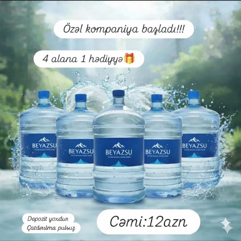 Məhsul: Beyazsu içməli su – 19 litrlik bidon - Təbii mənbədən