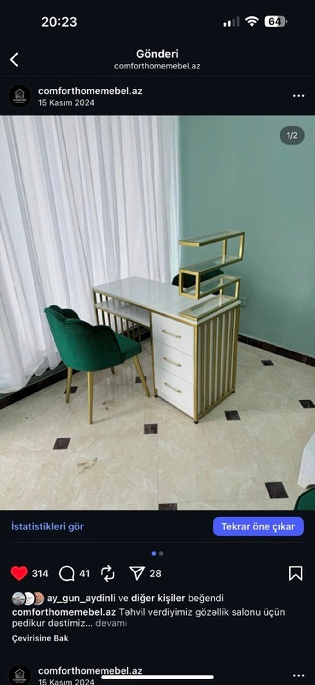 Gözəllik salonu üçün mebel və interyer dəsti - Manikür/pedikür