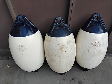 Кранцы надувные б.у 3 шт. по высоте 70 по ширине 30 см. бело-синего - şəkil 4