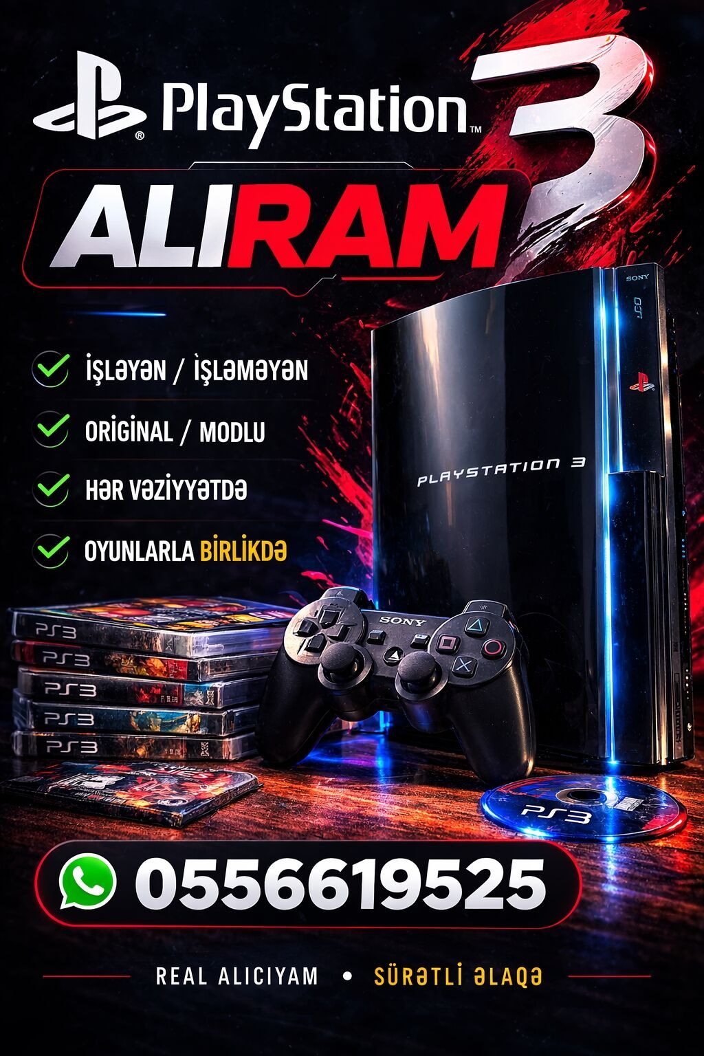 PlayStation 3 alışı - İşləyən və ya işləməyən konsollar qəbul olunur
