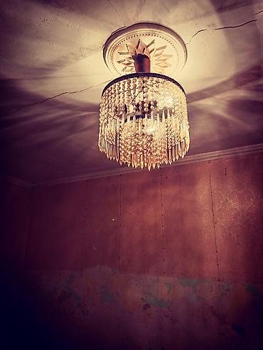 QƏDİMİ Əntiq Sovetdən Qalma ÇEXSLOVAKİYANIN təmiz Xrustal 4 lampali - şəkil 3