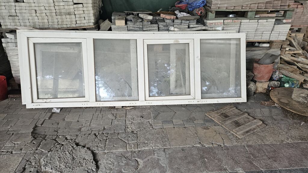 PVC pəncərə bloku - Material: Ağ PVC profil - Konstruksiya: 4 bölməli