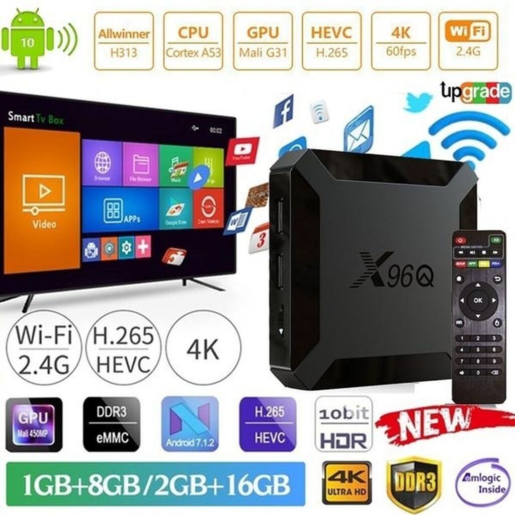 Yeni Smart TV boks Х96 1 GB / 16 GB, Android, Ödənişli çatdırılma