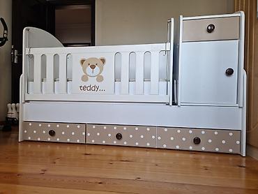 Oğlan və qız üçün, İşlənmiş, Dördbucaq, Beşik, Matras ilə, Yellənmə mexanizm ilə - şəkil 4