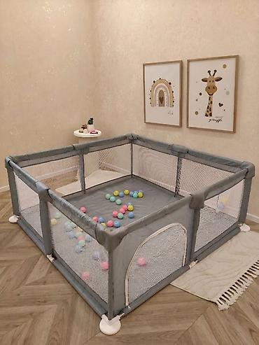 Uşaq oyun maneji ✓ Rəng: boz, qızılı, krem, göy, qırmızı ✓ 3 ölçüsü - şəkil 2