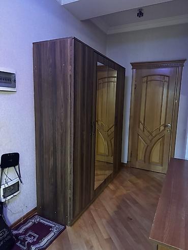 3 qapılı, Güzgülü, Qəhvəyi, Taxta, Açılan, Düz dolab - şəkil 2