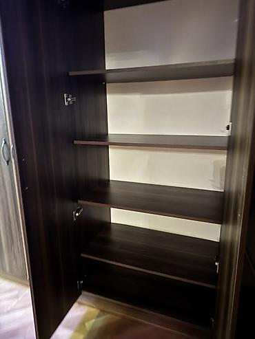 3 qapılı, Güzgülü, Qəhvəyi, Taxta, Açılan, Düz dolab - şəkil 4