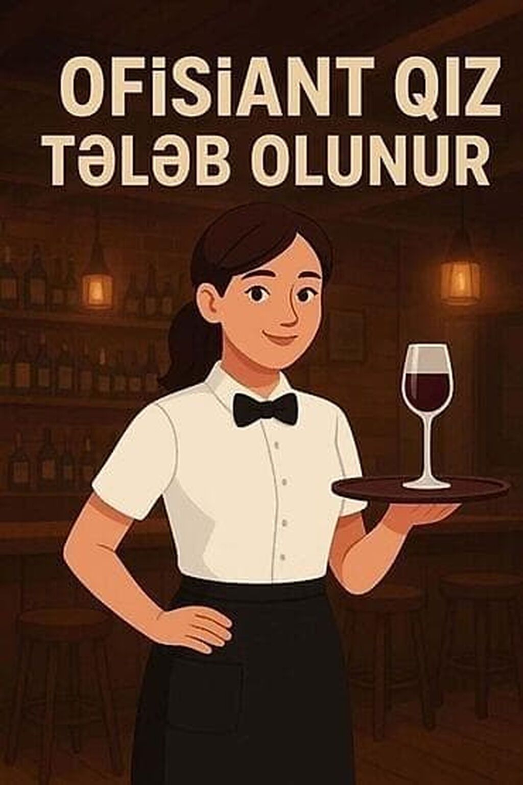 Ofisiant tələb olunur, Restoran, Gündəlik ödəniş, İstənilən yaş, 1-2 illik təcrübə
