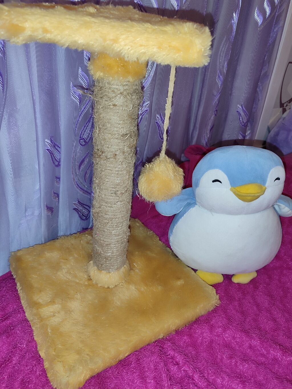 Pişik üçün tirma və oyun stanoku - Material: sisal iplə bərkidilmiş