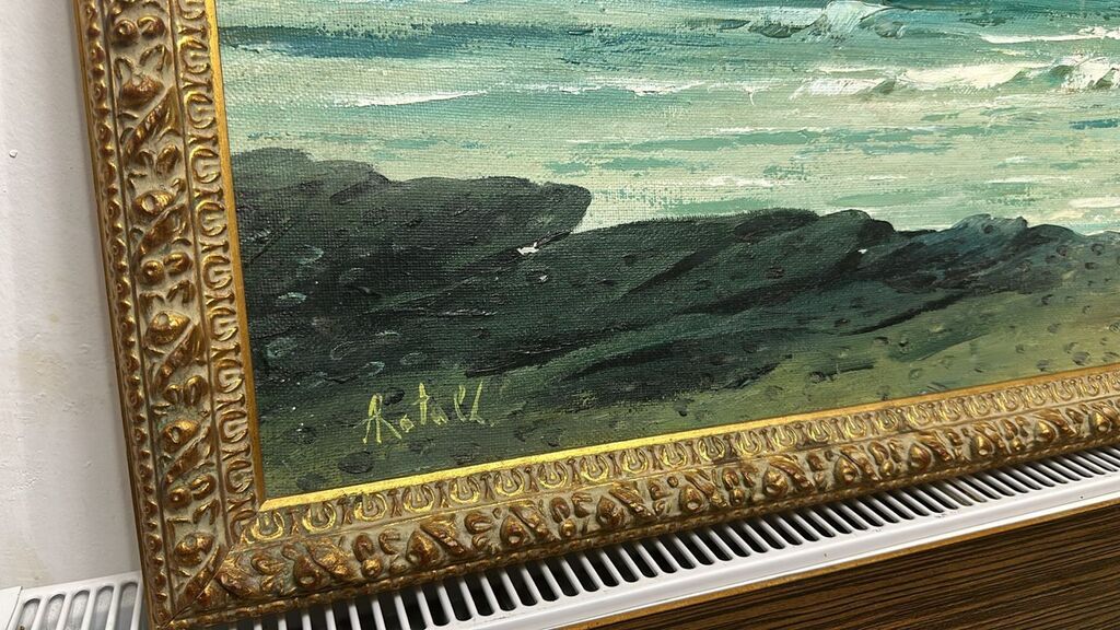 Dəniz mənzərəli yağlı boya tablo - Texnika: kətan üzərində yağlı boya