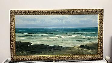 Dəniz mənzərəli yağlı boya tablo - Texnika: kətan üzərində yağlı boya - şəkil 4