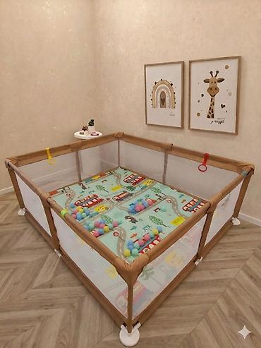 Uşaq oyun maneji ✓ Rəng: boz, qızılı, krem, göy, qırmızı ✓ 3 ölçüsü - şəkil 2