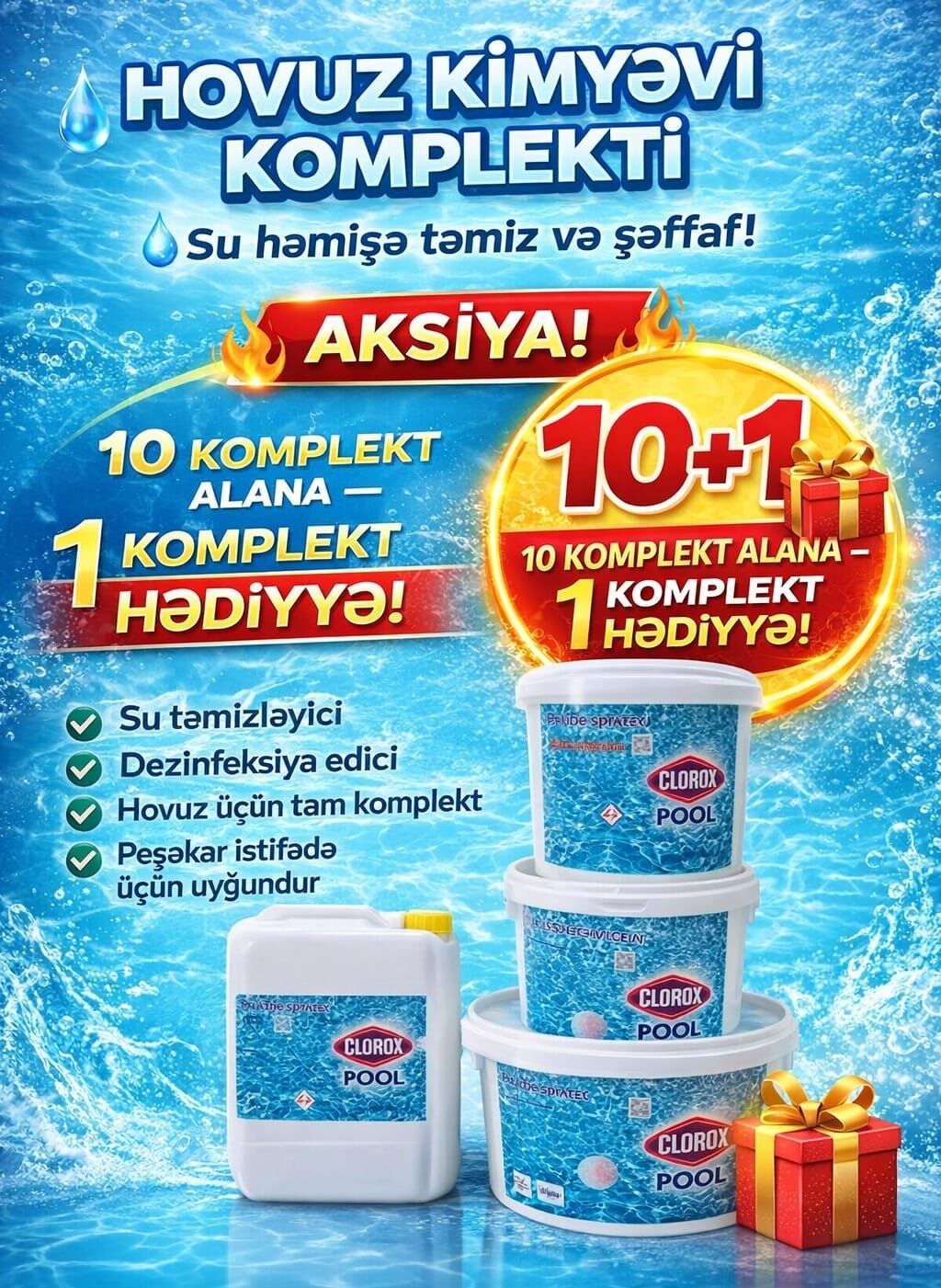 Hovuz Kimyəvi Komplekti – Clorox Pool Su həmişə təmiz və şəffaf