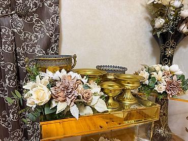 Ziyafət/dekor seti – güzgülü və qızılı detallar - Şüşə və güzgü - şəkil 2