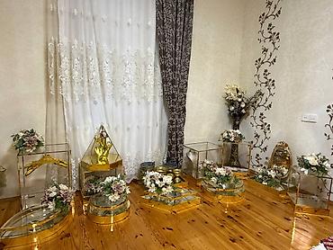 Ziyafət/dekor seti – güzgülü və qızılı detallar - Şüşə və güzgü - şəkil 3