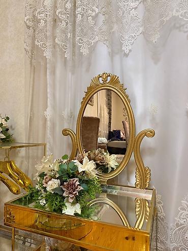 Ziyafət/dekor seti – güzgülü və qızılı detallar - Şüşə və güzgü - şəkil 4