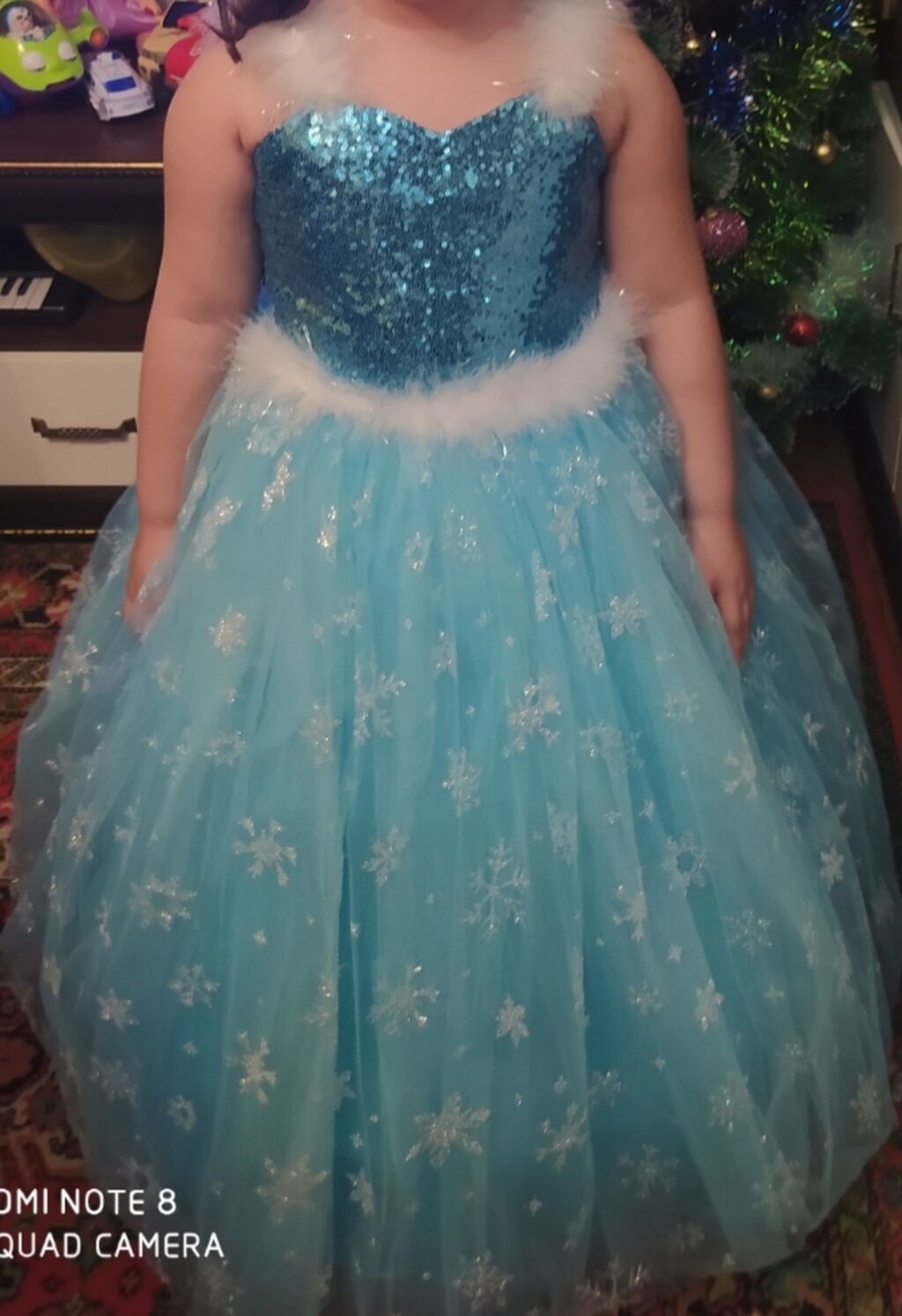 Uşaq üçün zərif ziyafət/pərivarı paltarları - Mavi “buz şahzadə”