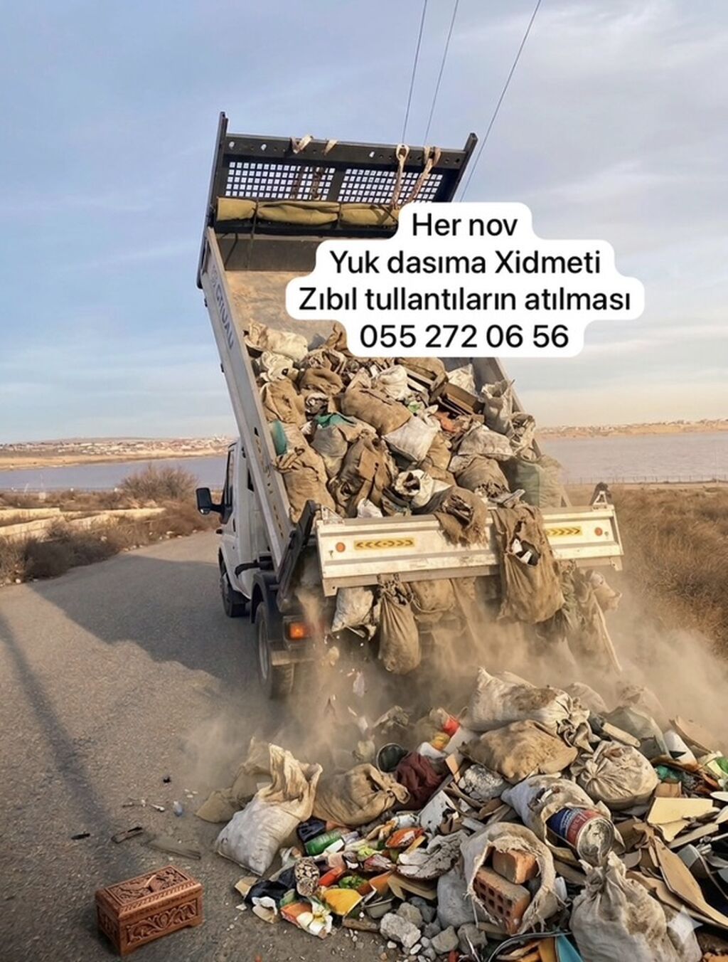 Xidmət: Hər növ yükdaşıma və zibillərin/tullantıların çıxarılması -