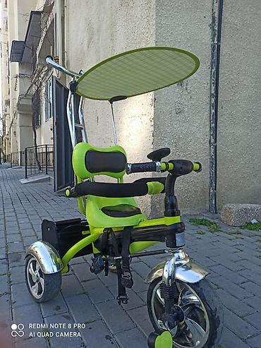Uşaq üçtəkərli velosipedi – yaşıl/qara rəngdə, valideyn idarəetmə - şəkil 3