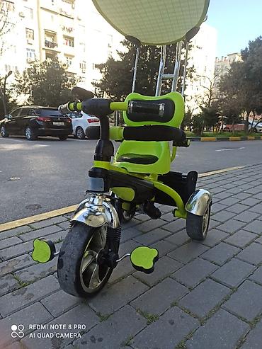 Uşaq üçtəkərli velosipedi – yaşıl/qara rəngdə, valideyn idarəetmə - şəkil 4