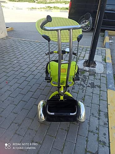 Uşaq üçtəkərli velosipedi – yaşıl/qara rəngdə, valideyn idarəetmə - şəkil 5