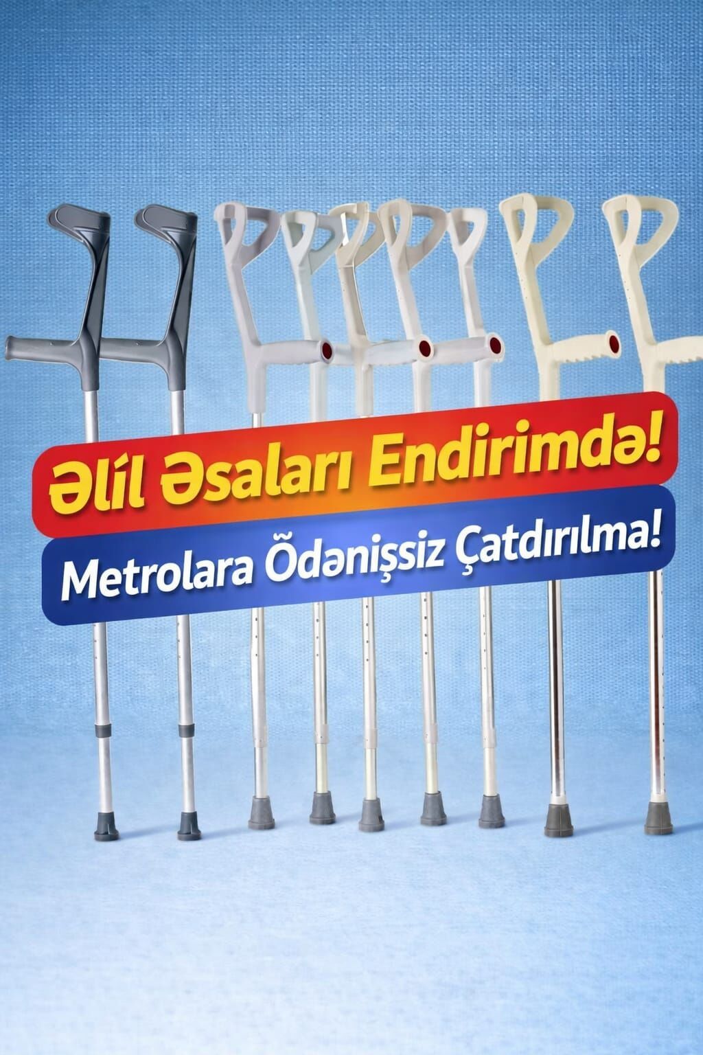 Əlil əsaları – endirimdə! - Qolaltı dayaqla rahat gəzinti üçün yüngül