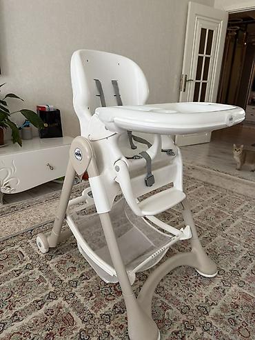 Uşaq yemək stulu – çoxfunksiyalı, tənzimlənən model - Rəng: ağ/bej - - şəkil 4