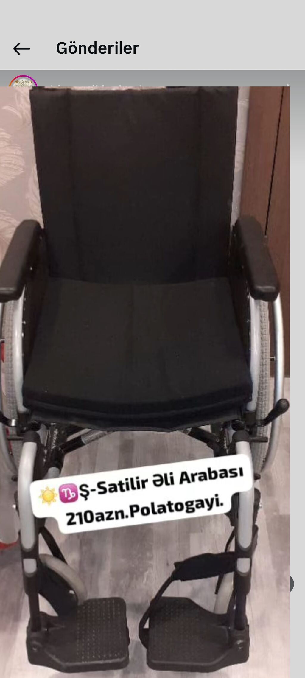 Əl arabası (manual təkərli kürsü) - Yüngül alüminium karkas -