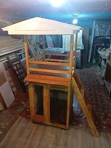 Təmiz taxta, altı izolyasiya olunmuş 2 mərtəbəli it damı. üstü yay - şəkil 4