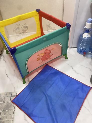 Uşaq oyun manije/oyun beşiyi - Rəngarəng dizayn: sarı, qırmızı, yaşıl - şəkil 2